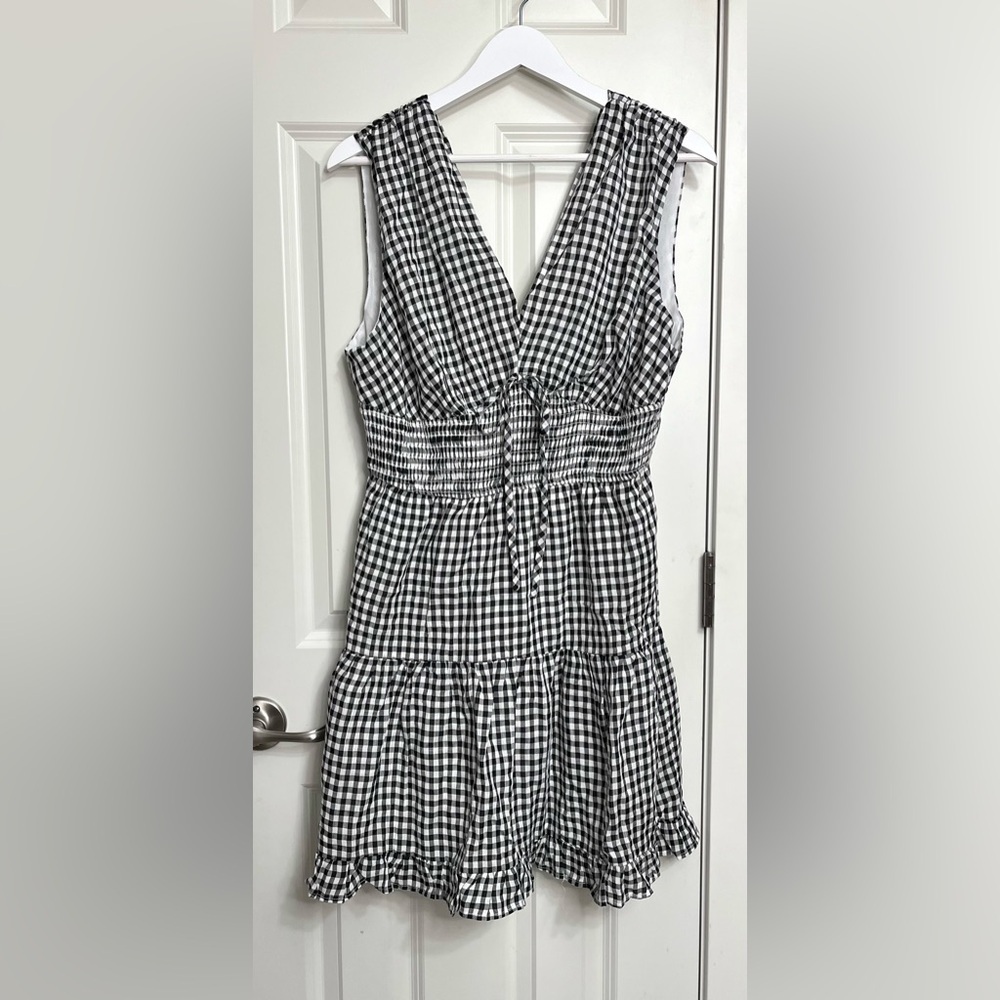 Heatherly Gingham Smocked Waist Dress NWOT